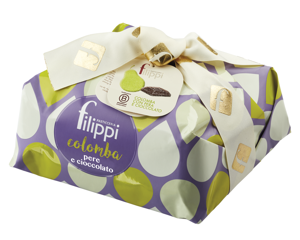 Colomba aux poires confites et chocolat noir