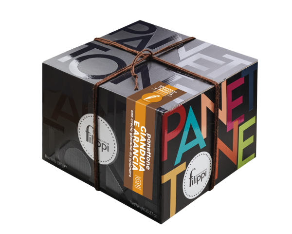 PANETTONE GIANDUIA CON ARANCIA CANDITA E CREMA GIANDUIA DA SPALMARE 1000