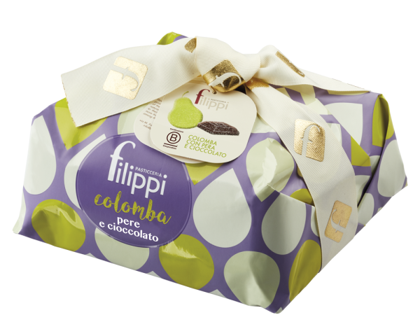 Colomba aux poires confites et chocolat noir